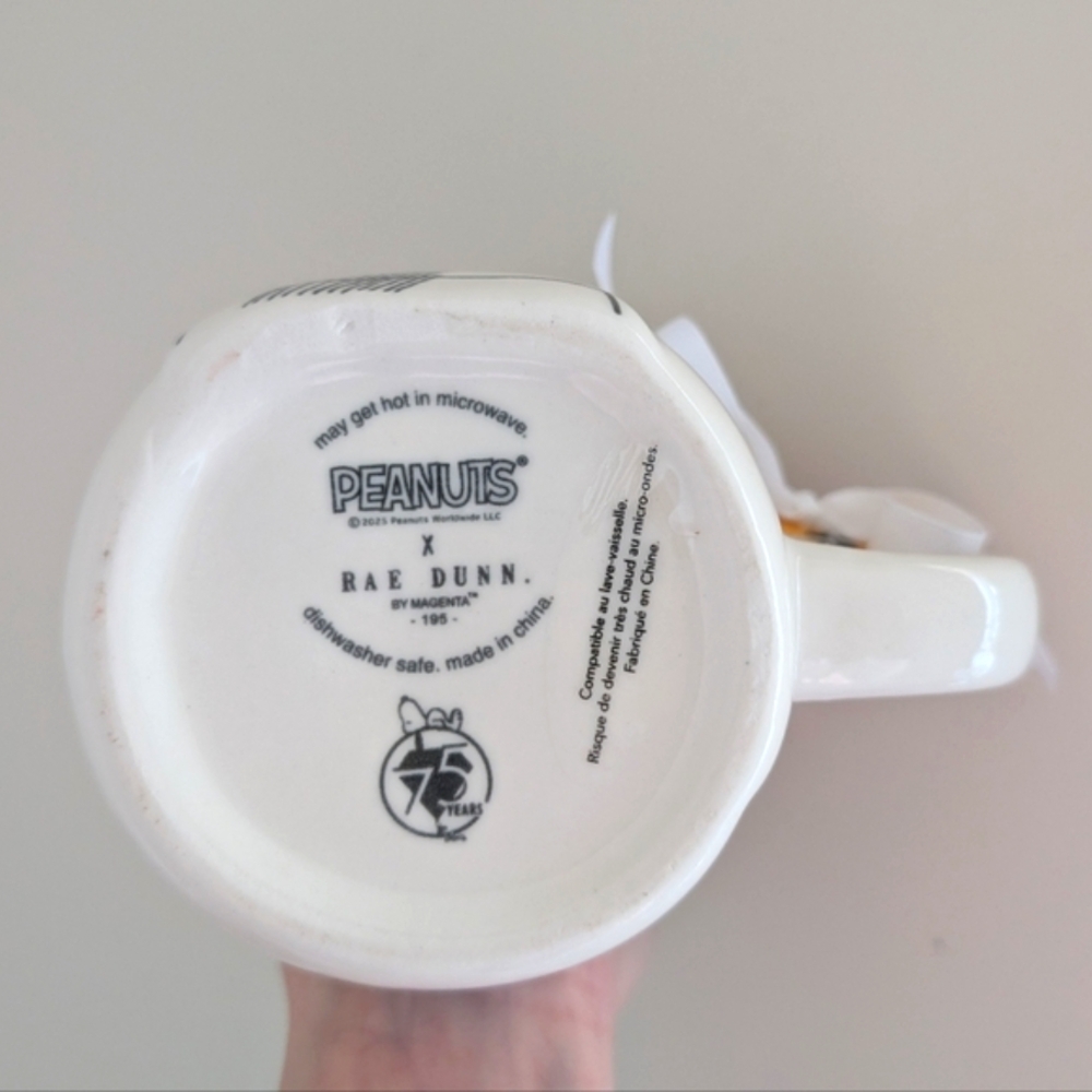 ❌SOLD❌Rae Dunn x Peanuts FLYING ACE Snoopy Mug with Dog House Figural - Picture 5 of 6